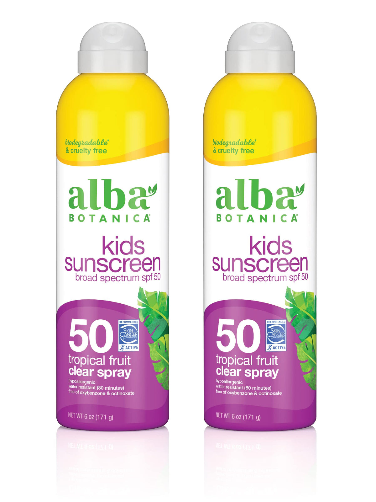 Alba Botanica Kids Sunscreen Spray, Spf 50, Water Resistant, Tropical Fruit, 6 Fl. Oz. (Pack Of