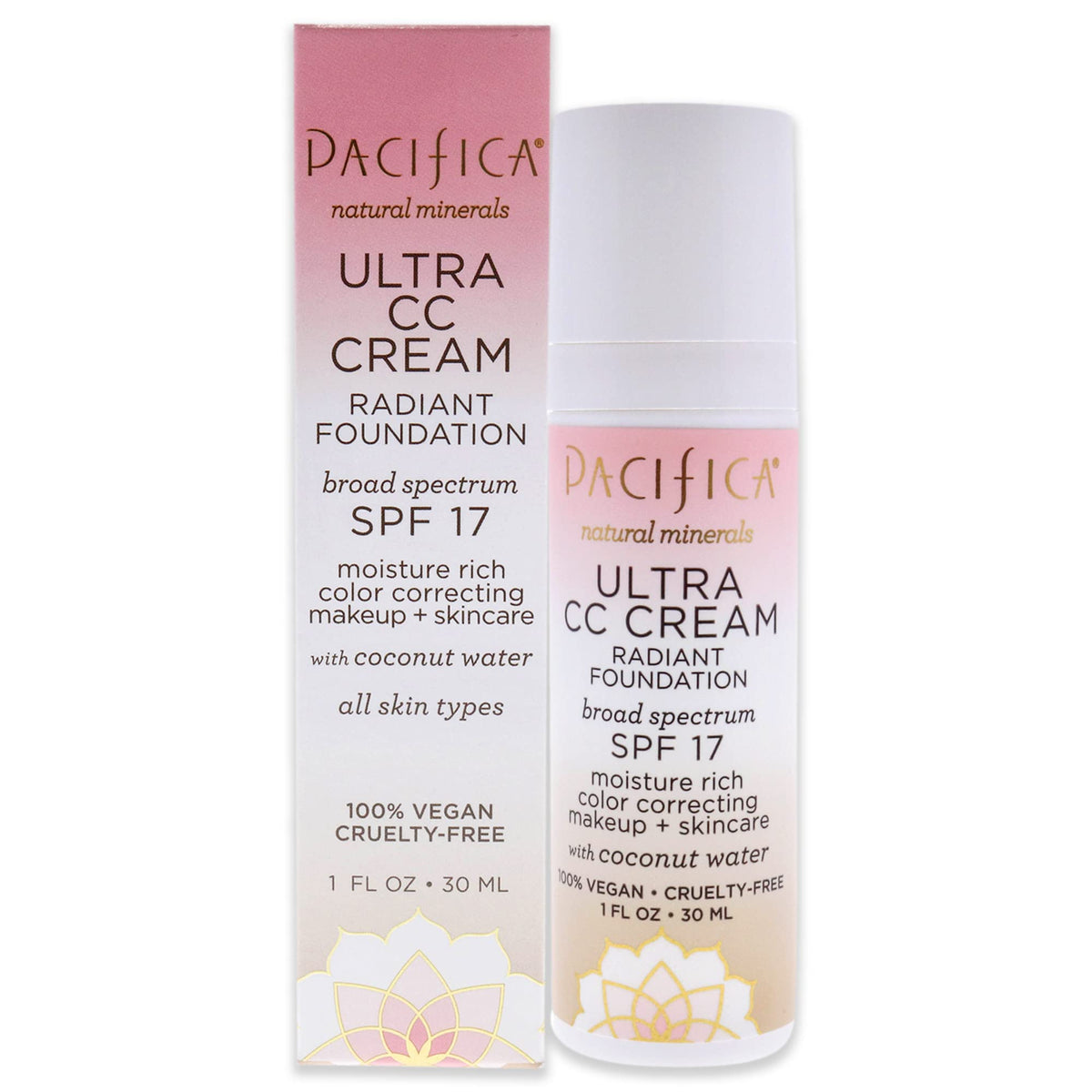 Pacifica Ultra Cc Cream Radiant Foundation, Natural/Medium, 1 Fl Oz - Flawless Finish