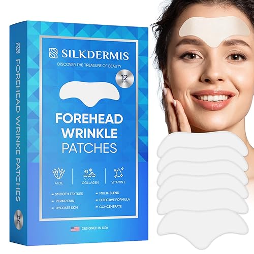 Silkdermis Forehead Wrinkle Patches - 12 Pcs With Aloe, Collagen & Vitamin E For Anti-Aging