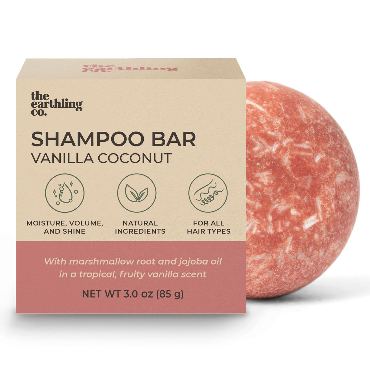 The Earthling Co. Shampoo Bar - Hair Growth, Strengthening & Volumizing, Vegan, 3 Oz