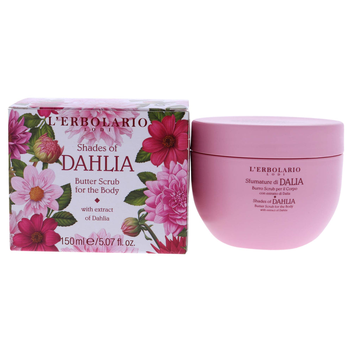 LErbolario Shades Of Dahlia Butter Body Scrub  Gently Exfoliates The Skin  For Smoother  Softer And WellNourished Skin  Moi