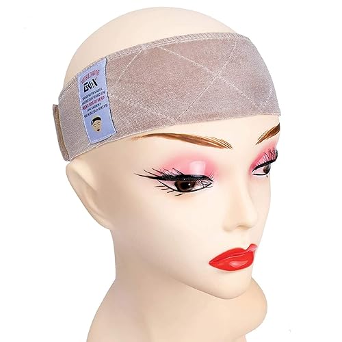 gexworldwide Beige Wig Grip Band - Flexible Velvet Scarf with Adjustable Fastener