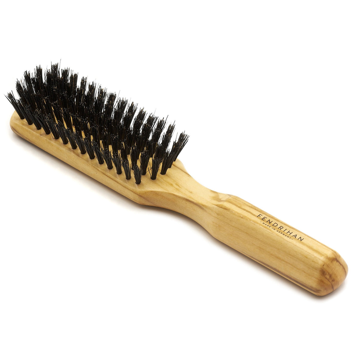 Fendrihan 100% Boar Bristle Hairbrush, Medium Stiffness, Olivewood Handle, Made in Germany