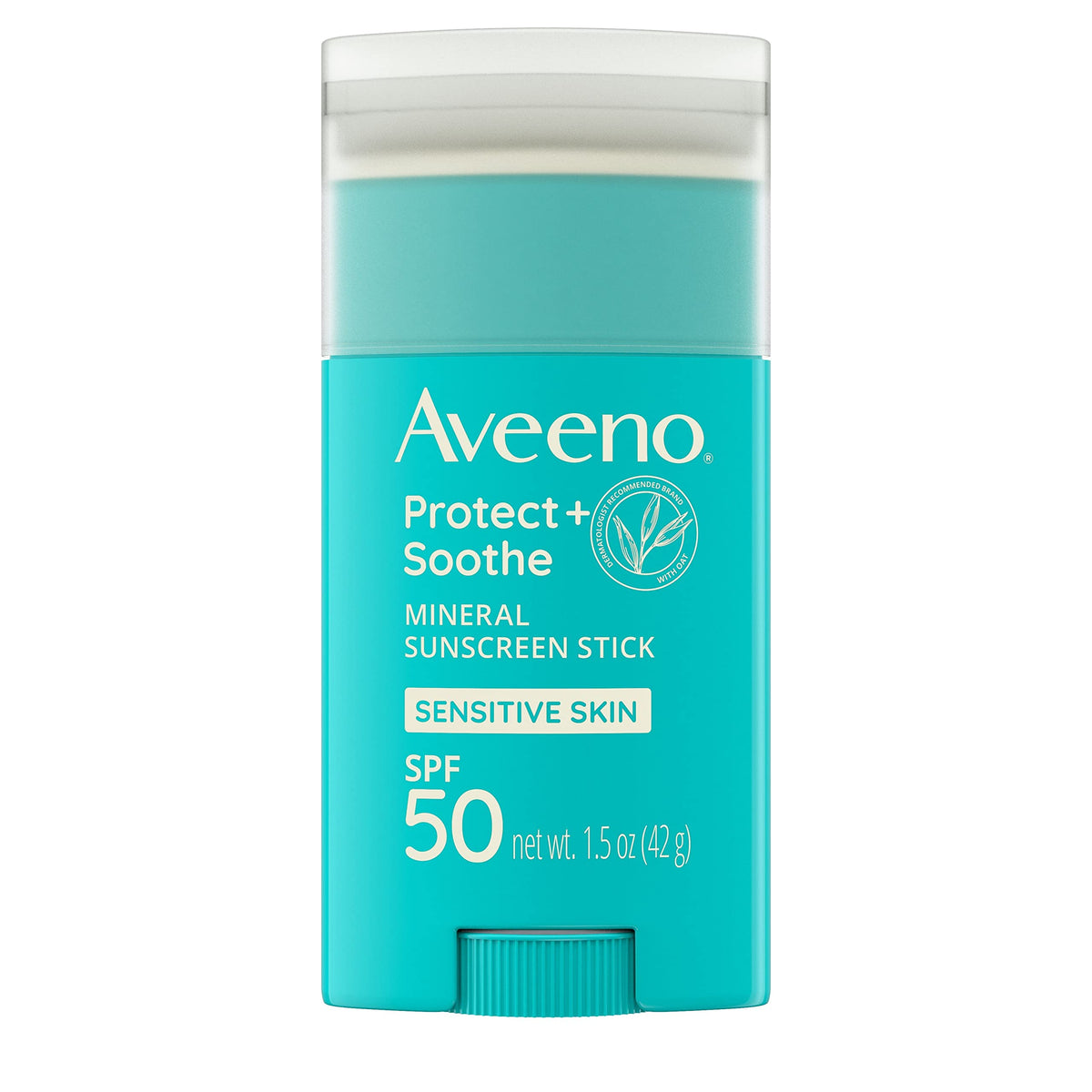 Aveeno Protect + Soothe Mineral Sunscreen Stick Spf 50, Fragrance-Free, 1.5 Oz, Travel Size