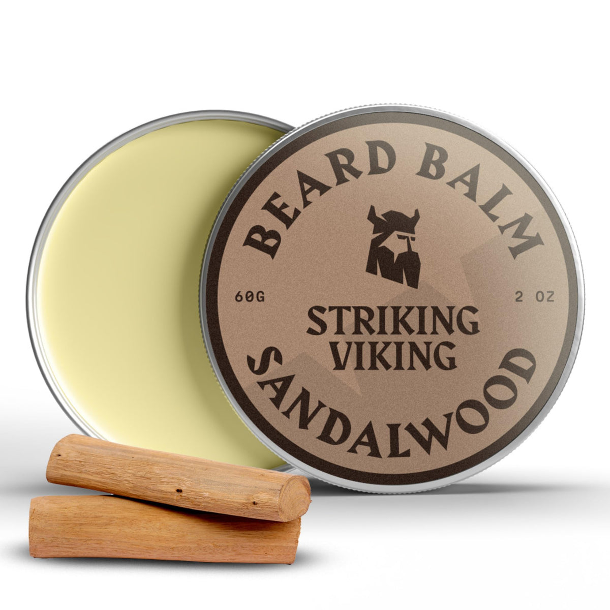 Striking Viking Beard Balm - Natural Leave-In Conditioner & Styling Balm - 2Oz Sandalwood