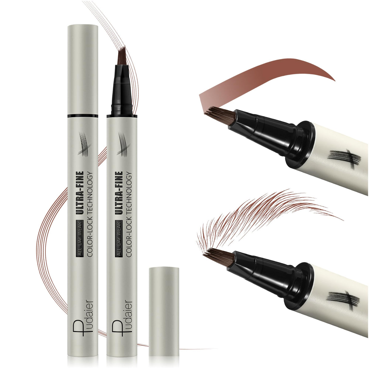 Espoce 2 Pack Microblading Eyebrow Pencils - Waterproof, Fast-Drying, Natural Taupe Tint