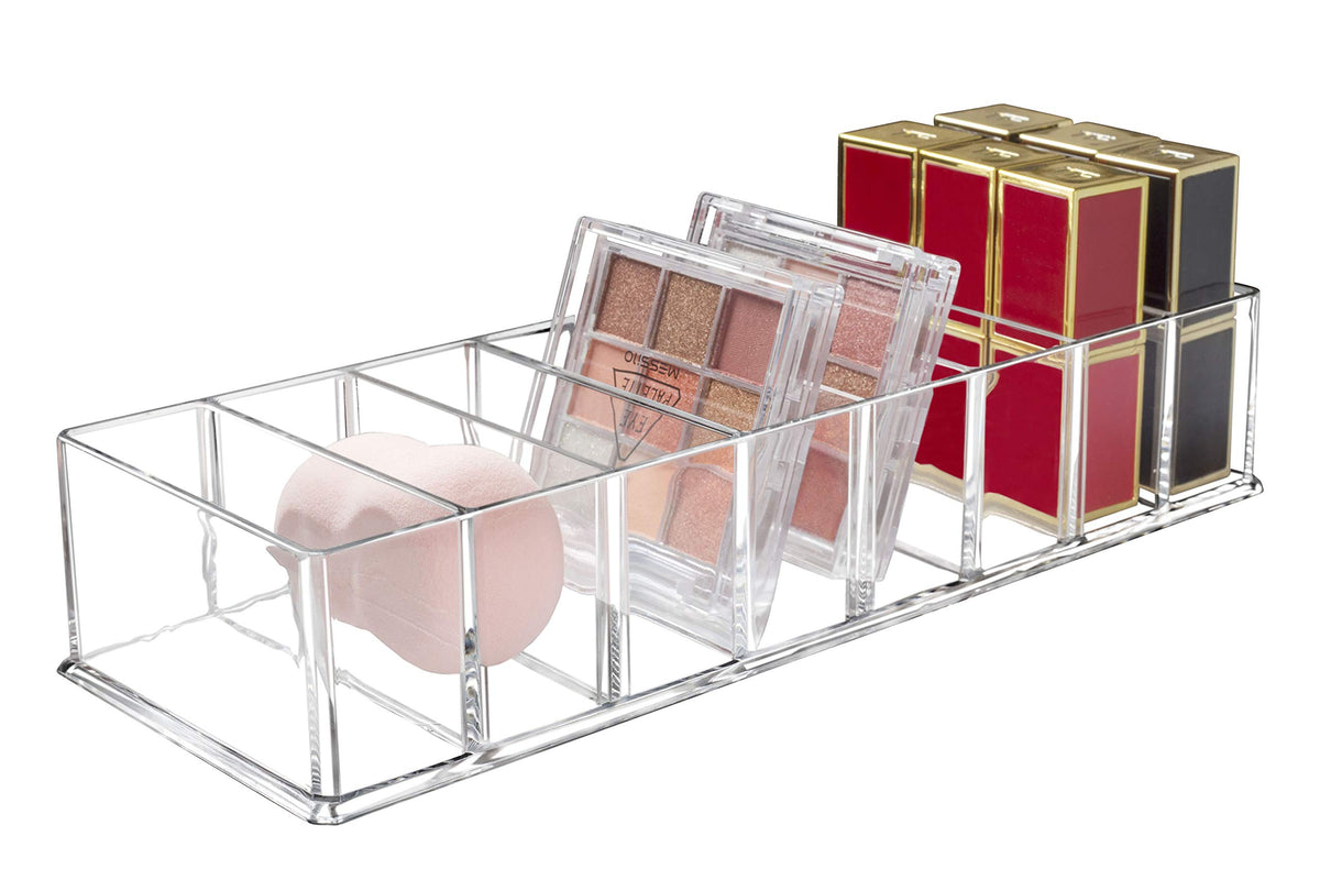 Seitop Acrylic Makeup Organizer - 8 Compartment Clear Drawer Storage For Vanity & Bathroom