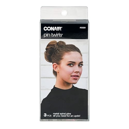 Conair Pin Twirls Firm Hold Metal Pins - 3 Count, Durable Hair Accessories For All Styles