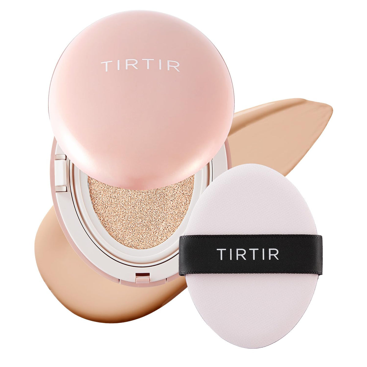 Tirtir Pink Cushion Foundation 0.63 Fl Oz | High Coverage, Matte Finish, Korean Beauty, #17C Porcelain