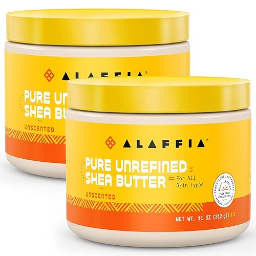 Alaffia Everyday Shea Authentic Shea Butter, Unscented Moisturizer, 2 Pack, 22 Oz Total