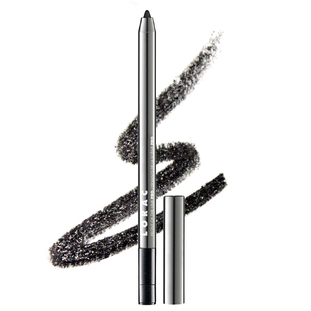 Lorac Front Line Pro Waterproof Eyeliner Pencil, Pearl Black - Long Lasting & Precision Sharpener