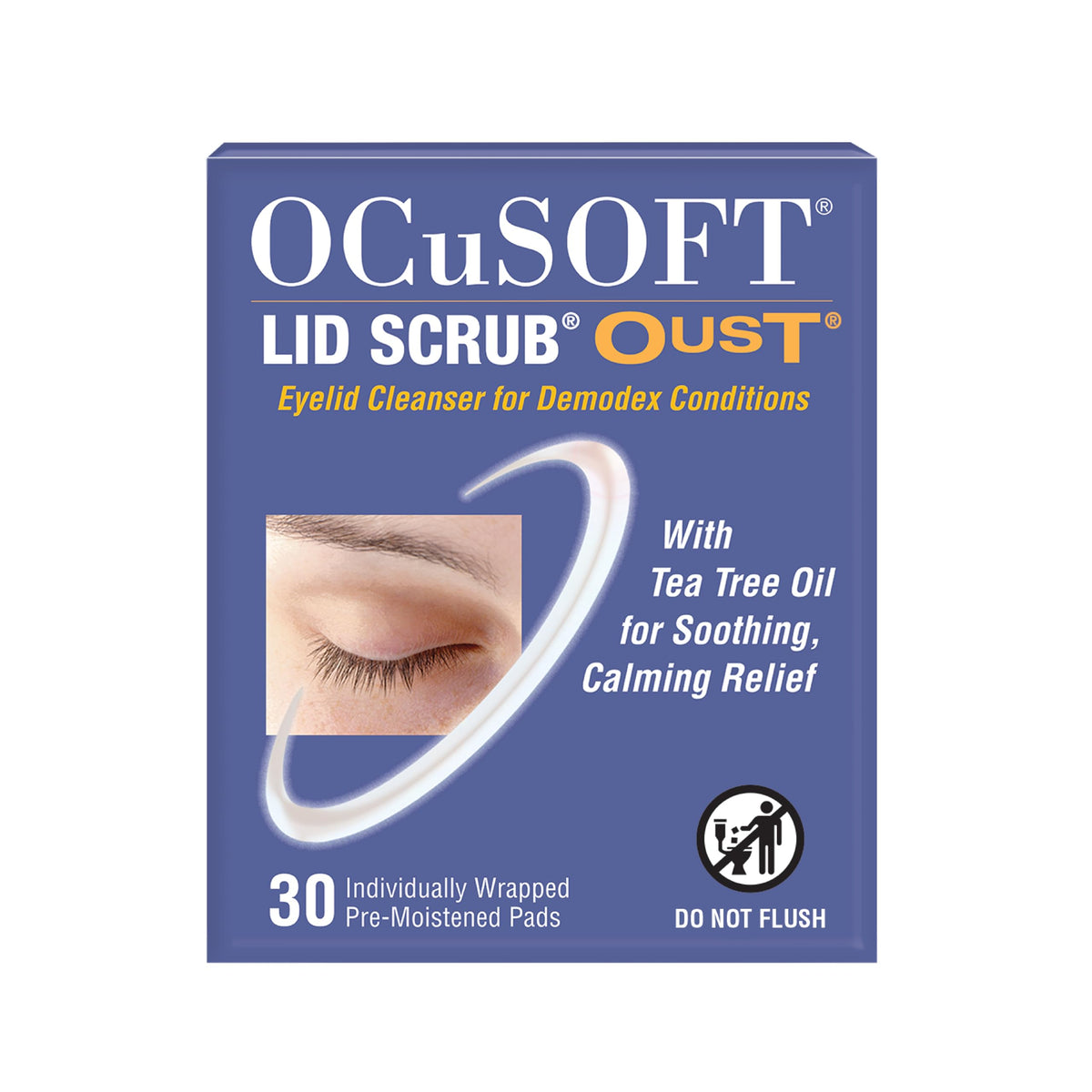 Ocusoft Lid Scrub Oust Cleanser Pads - 30 Count Disposable Wipes, Blue