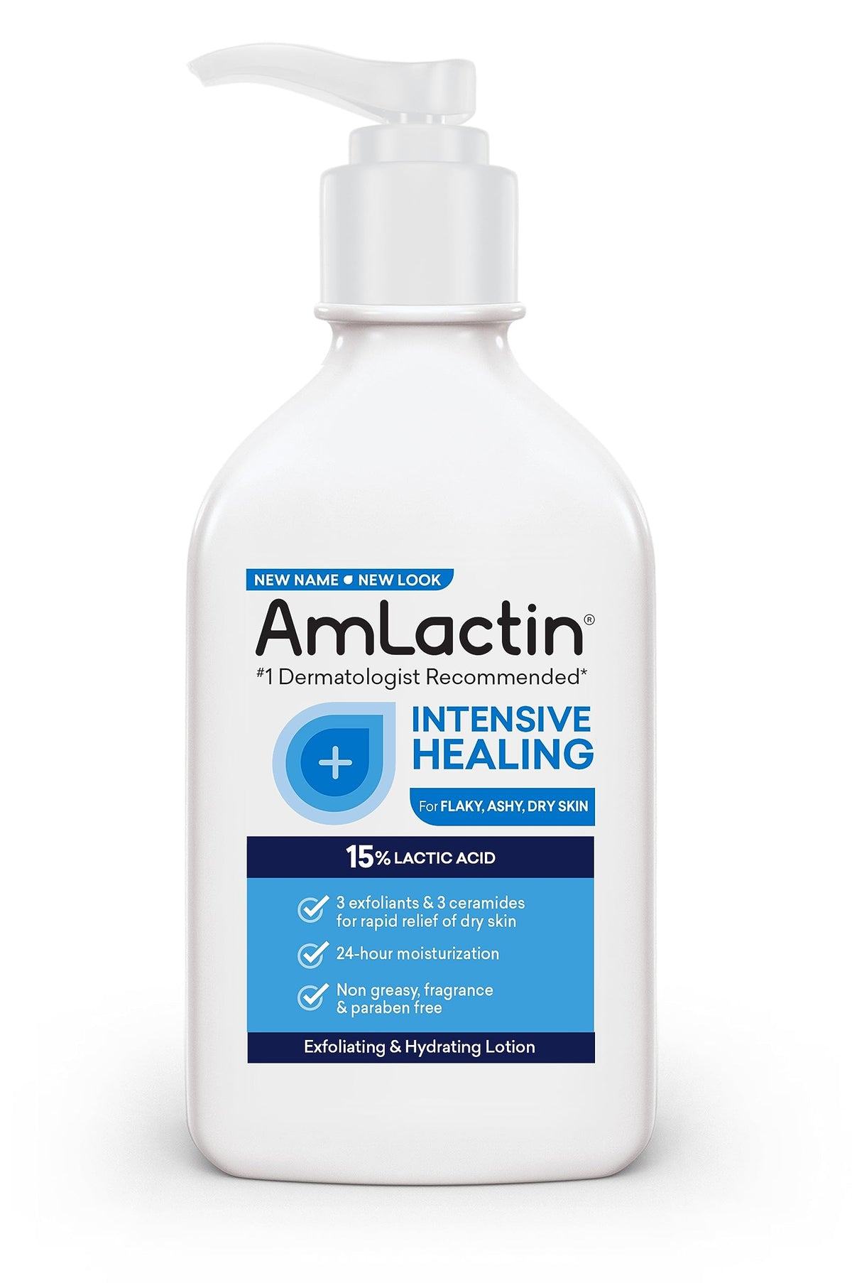 Amlactin Intensive Healing Body Lotion, 7.9 Oz Pump, Exfoliator & Moisturizer With Lactic Acid