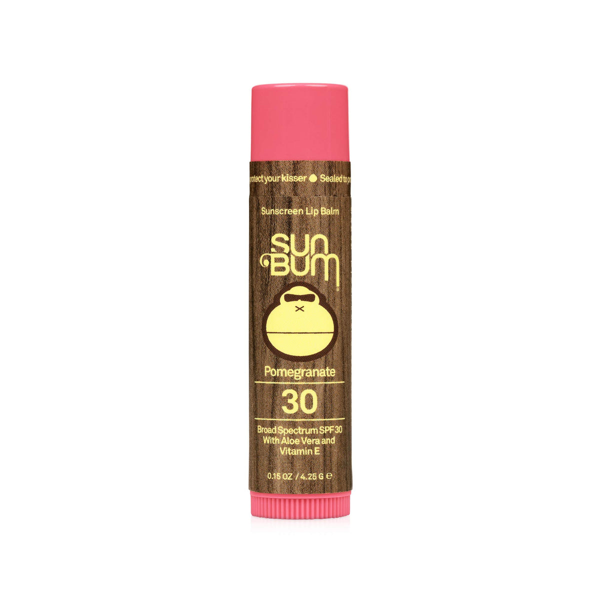 Sun Bum Spf 30 Lip Balm - Vegan Broad Spectrum Uva/Uvb, Pomegranate Flavor, 0.15 Oz