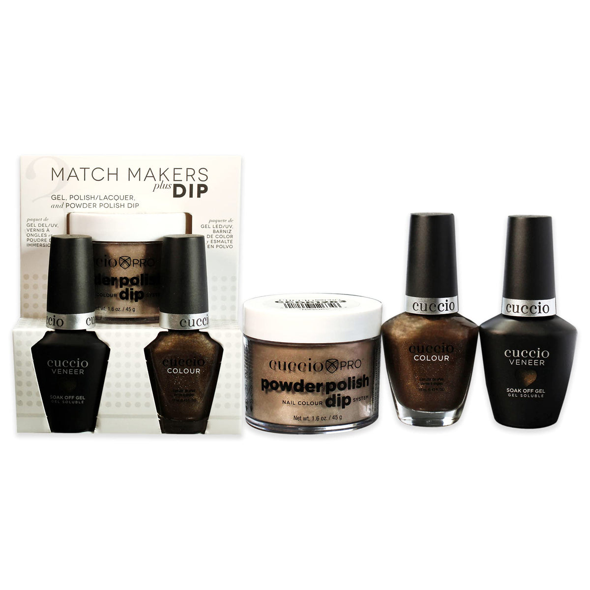 Cuccio Colour Matchmakers Nail Dip Kit - Nurture Nature, 3 Count Mani-Pedi Coordination