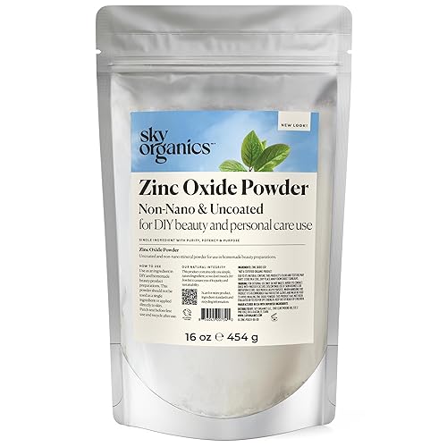 Sky Organics Zinc Oxide Powder 16 Oz - Non-Nano, Vegan, Diy Lotion & Deodorant Essentials