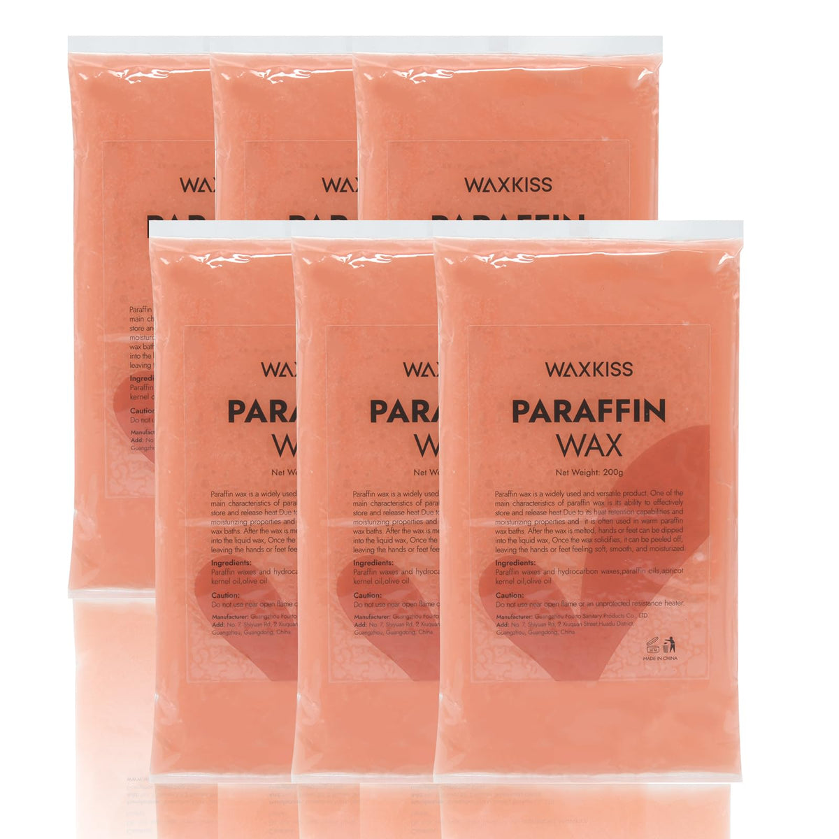 Wewax Paraffin Wax For Hands & Feet, 6 Pack Peach Scent Refill, 7 Oz Moisturizing Spa Treatment