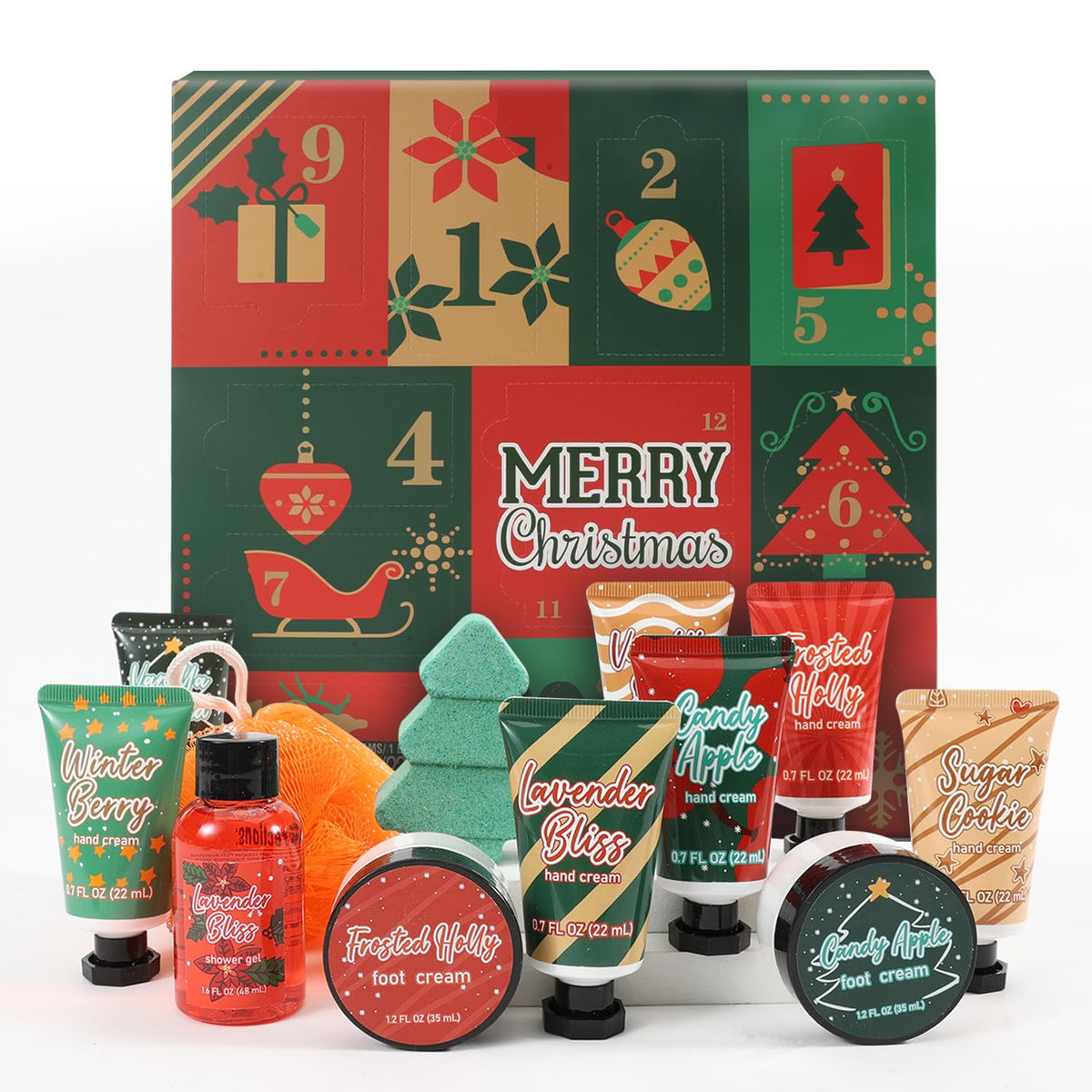 Body & Earth # Love 12Pcs Beauty Advent Calendar Gift Set - Lotion, Cream & Bath Essentials For Women