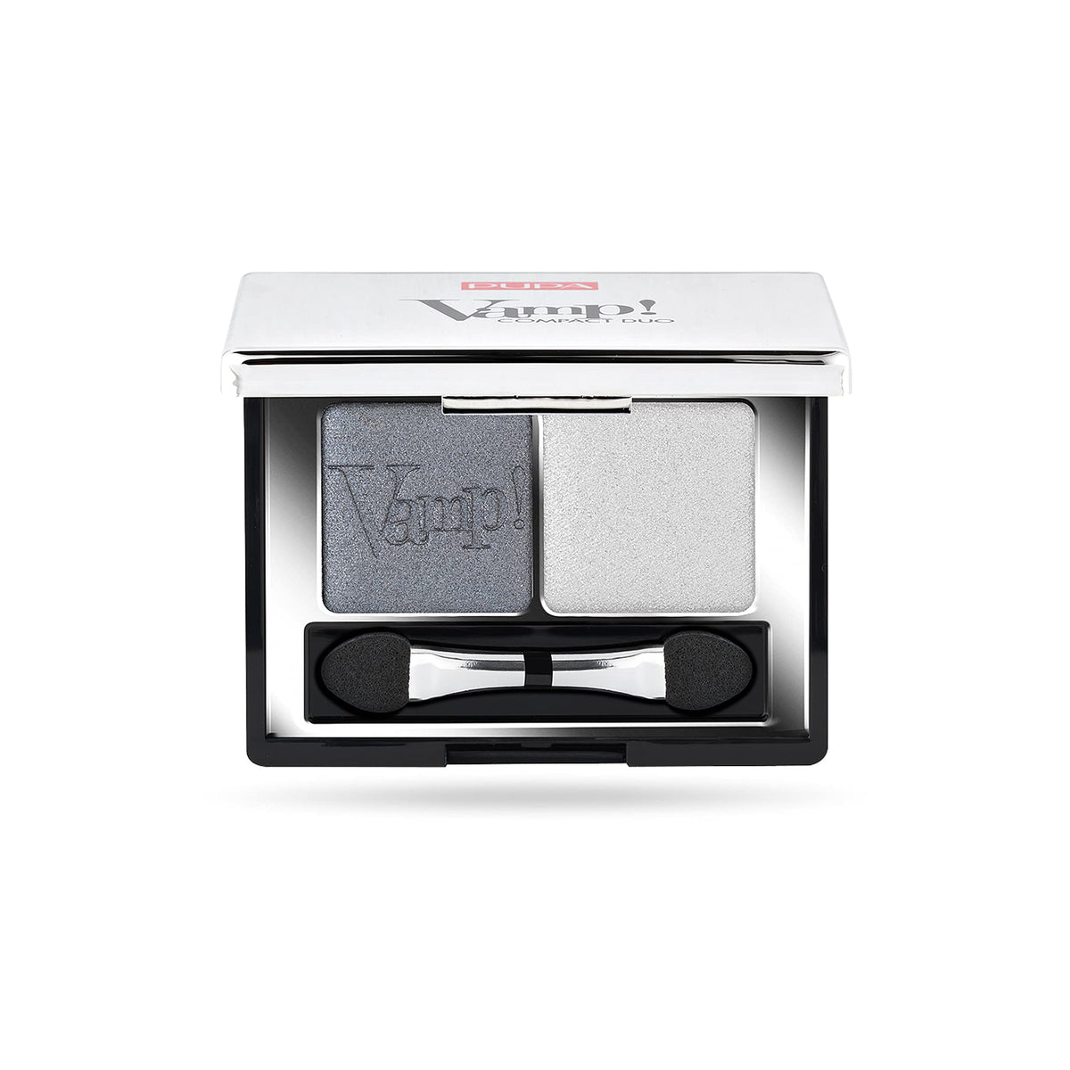 Pupa Milano Vamp Eyeshadow compact Duo 009 Silver Stone  Light  Smooth  Blendable  cream compact Shadow  Stunning  colorful  P