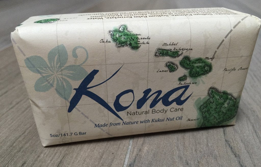 Kona Body Care Natural Bar Soap - Off-White 3-Pack, 5 Ounce Each, Moisturizing Cleanser