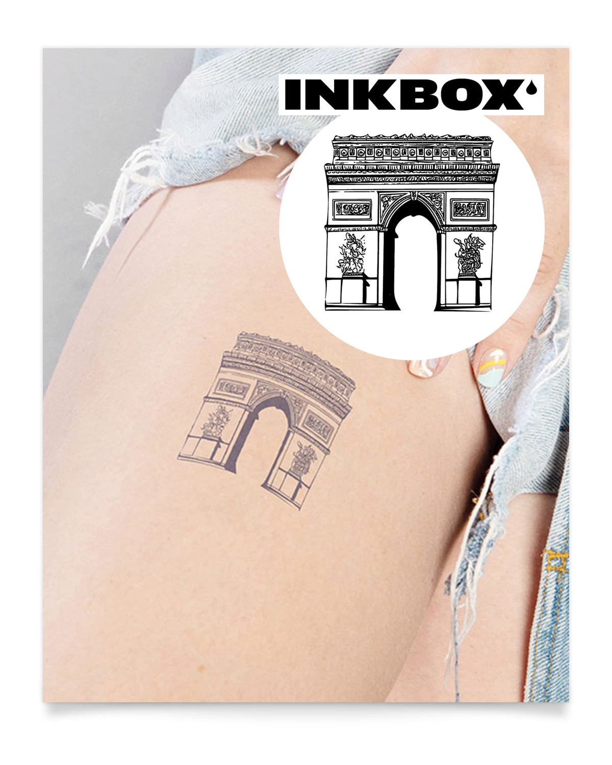 Inkbox Triumphant Temporary Tattoo - Water-Resistant, Easy Application, Lasts 1-2 Weeks, 3X3