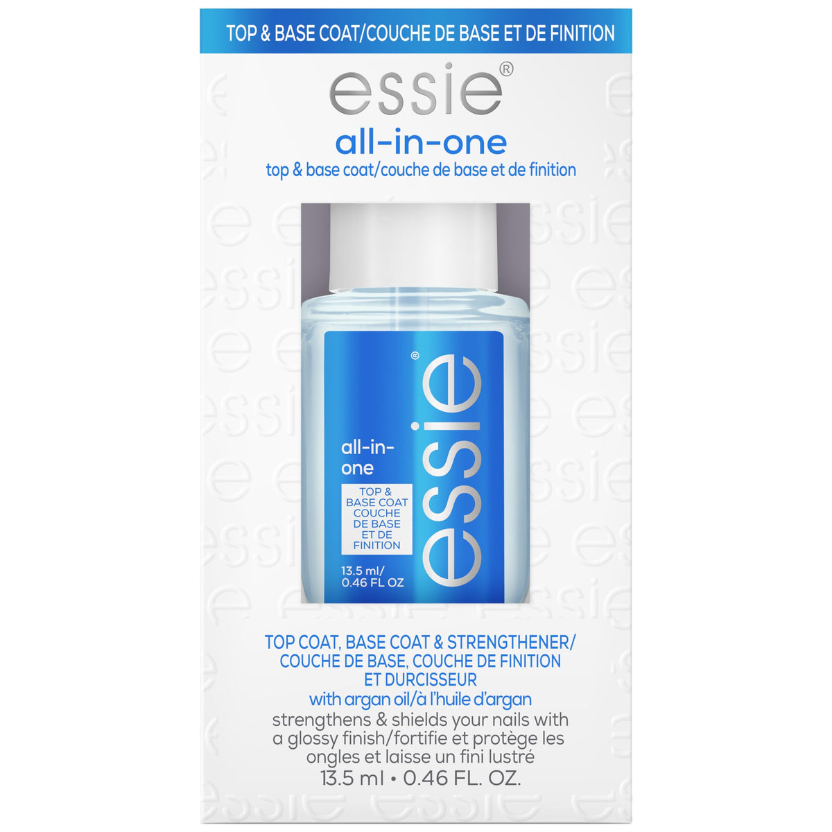 Essie 8-Free Vegan All In One Base Coat & Top Coat Nail Polish, 0.46 Fl Oz