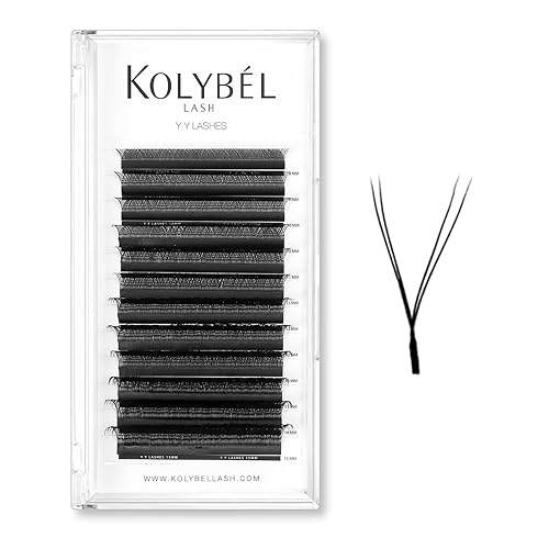 Kolybel YY 0.05mm C Curl 10mm Premade Fans Eyelash Extensions - Soft Matte Black Volume Lashes