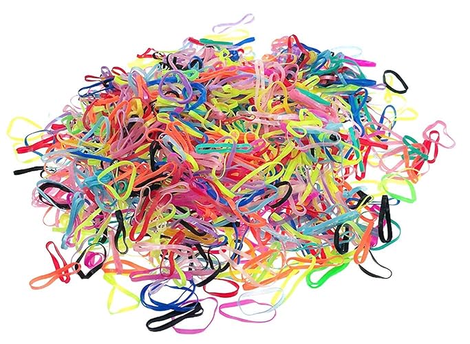 Expressions 1000Pc Snag-Free Rubber Bands For Girls - Bright Rubber Hair Accessories