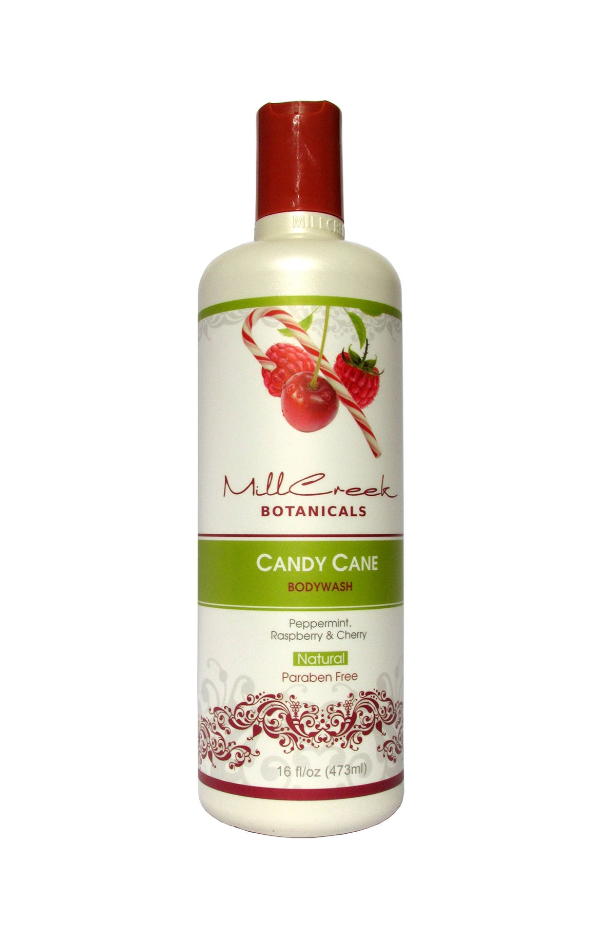 Mill Creek Candy Cane Bodywash, 16 Fl. Oz - Refreshing Body Wash For Soft, Clean Skin