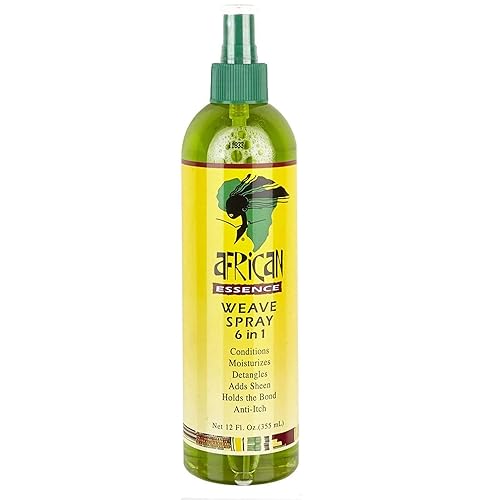 African Essence Weave Spray 6 In 1 - 12 Oz, Synthetic Hair Care, Moisturizing & Styling Tool