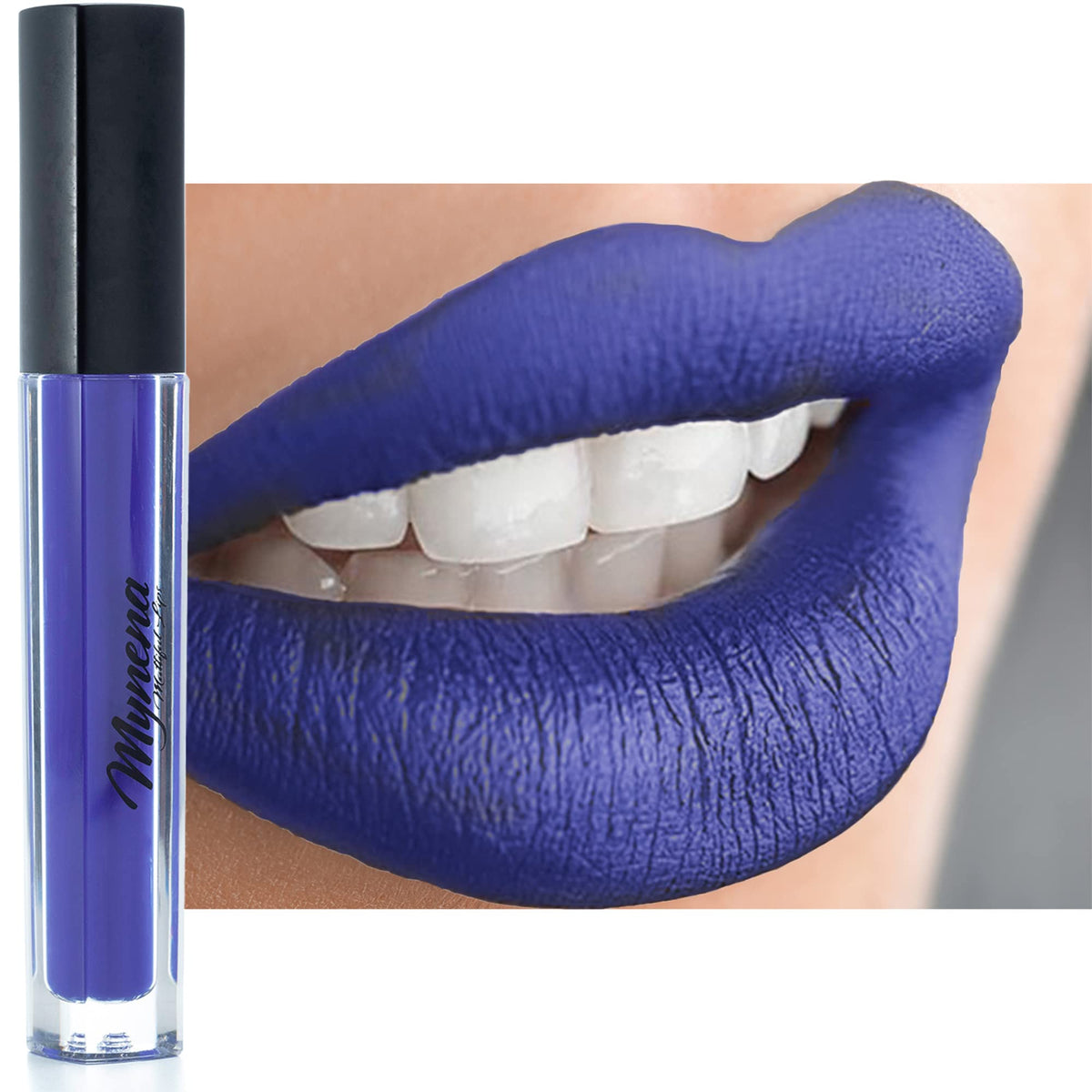 Mynena Blue Matte Lipstick - Long Lasting, Waterproof, Talc-Free, Gluten-Free | Mavi, 1 Count