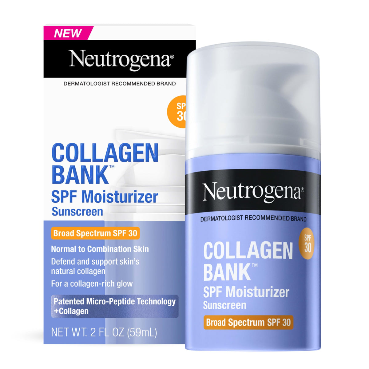 Neutrogena Collagen Bank Face Moisturizer With Spf 30 - Anti-Aging Cream, 2 Fl Oz