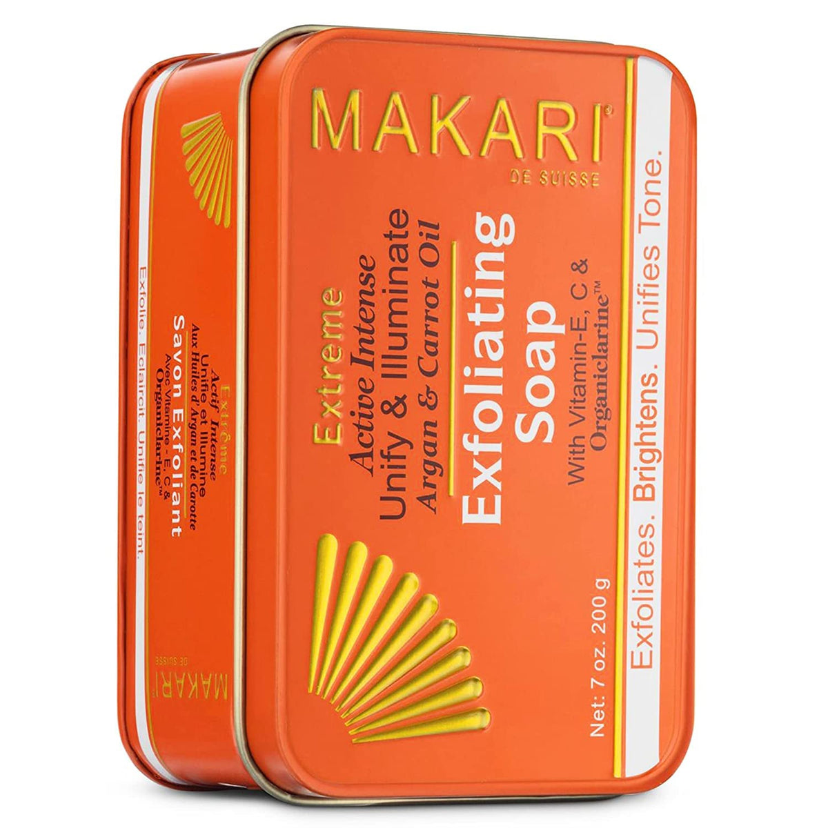 Makari Extreme Active Argan & Carrot Oil Exfoliating Soap - Brightening 7Oz Bar With Vitamins C & E