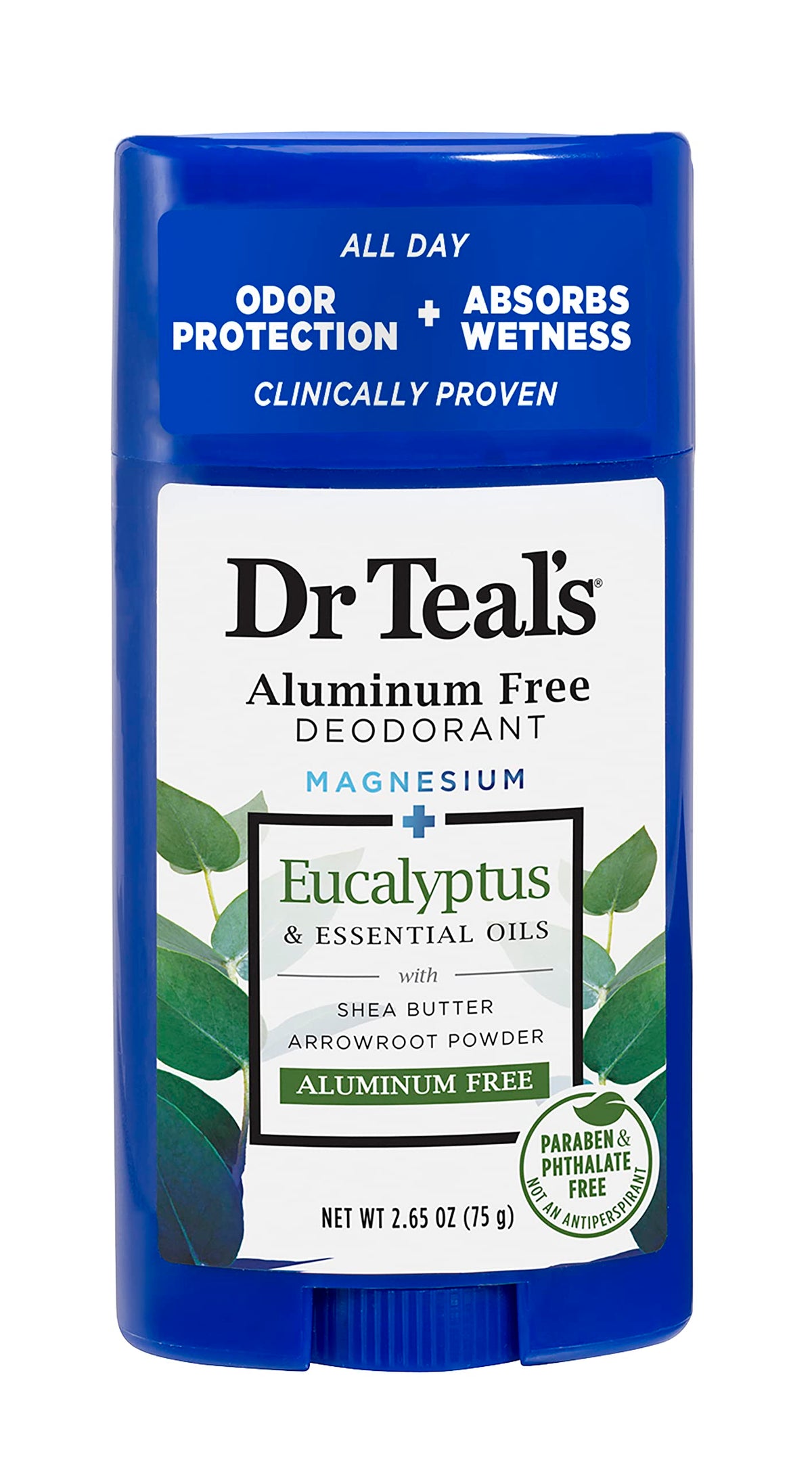 Dr Teal'S Aluminum Free Deodorant, Eucalyptus, Paraben & Phthalate Free, 2.65 Oz