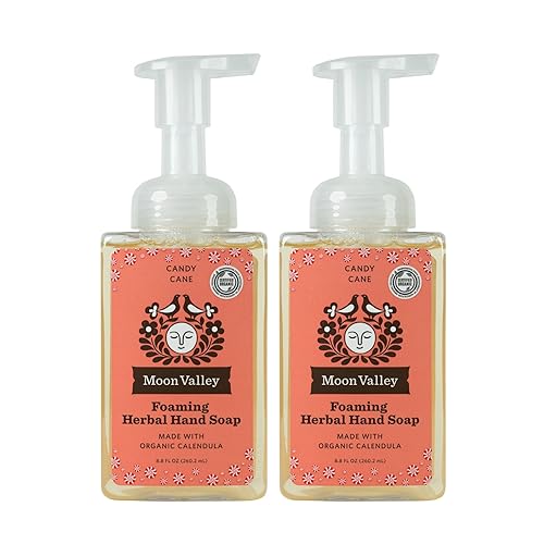 Moon Valley Organics Vegan Foaming Hand Soap - Candy Cane, 8.8 Fl Oz (Pack Of 2), Recyclable