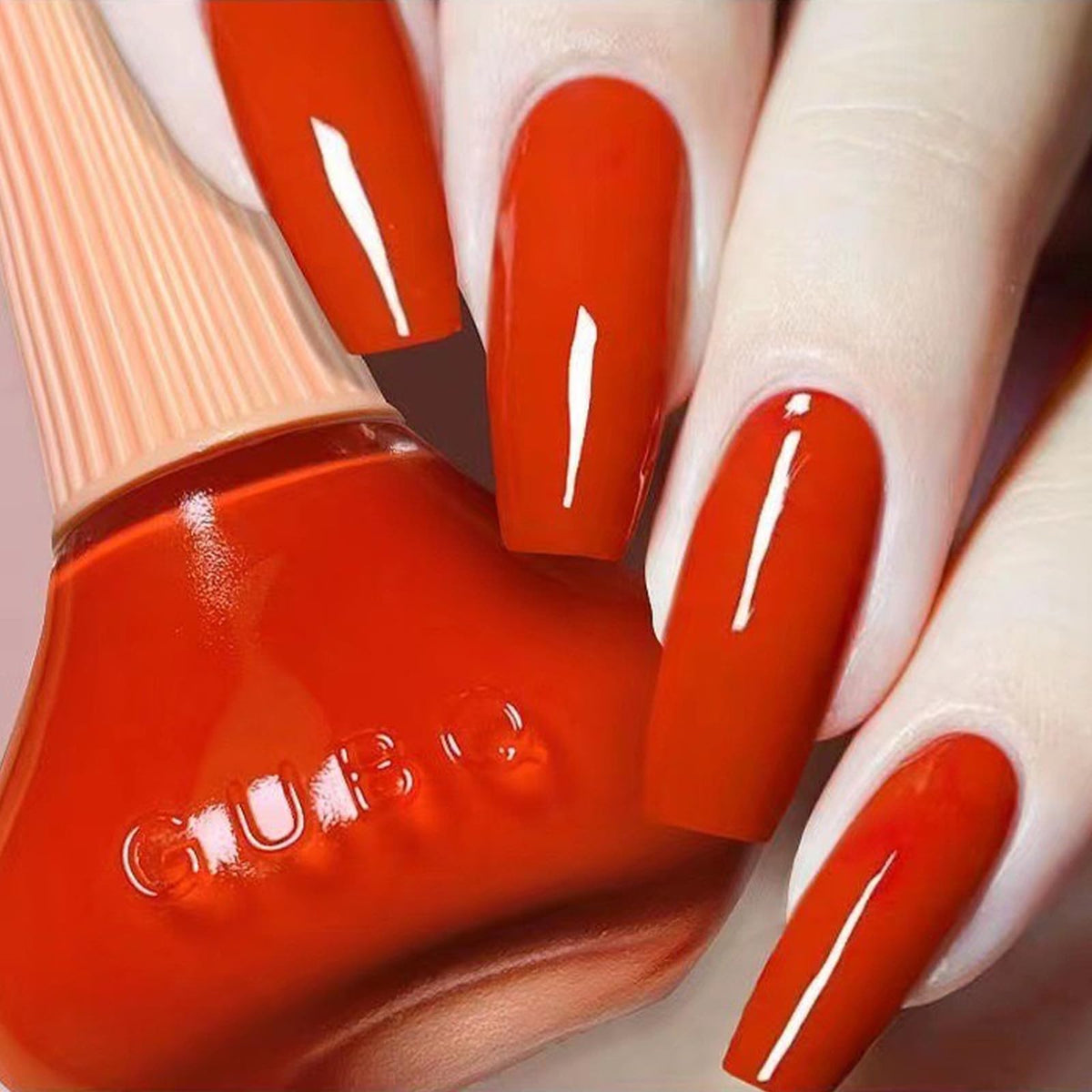 Cosmoo Pumpkin Orange Nail Polish - Quick Dry 12Ml Varnish For Nail Art, 0.41 Fl Oz