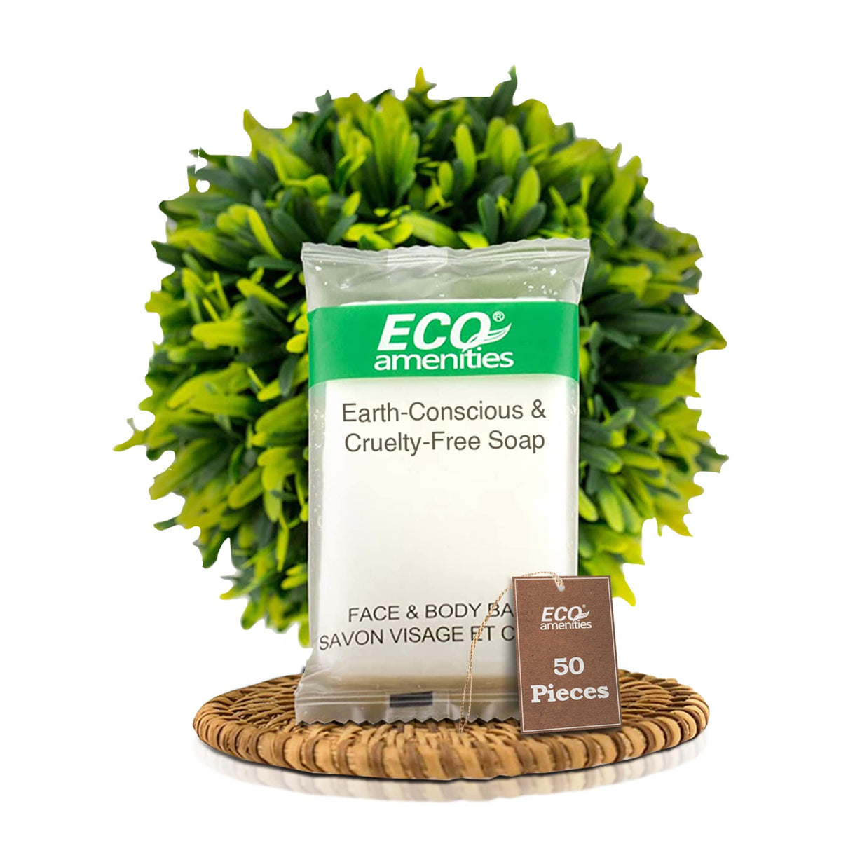 Eco Amenities Bar Soap Bulk - 50 Individually Wrapped 1 Oz Travel Size Soap Bars For Hotels