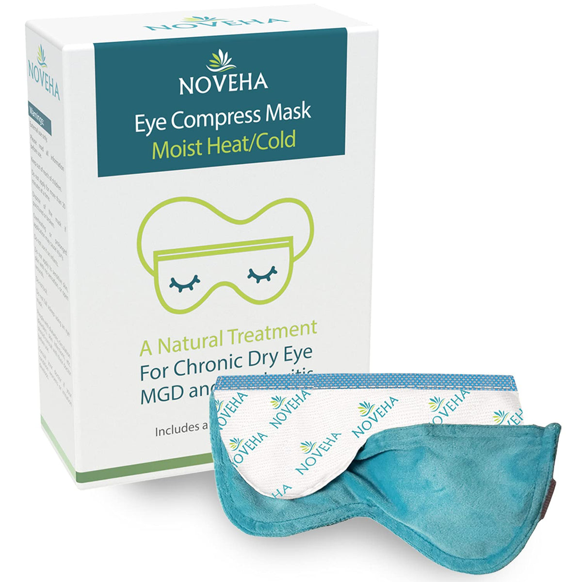 Noveha Ultra Warm Compress Eye Mask - Microwave Activated, Relieves Stye & Pink Eye, Velvet