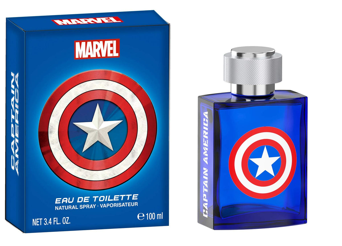 Marvel Captain America Eau De Toilette For Men, 3.4Oz Cologne Spray, Made In Spain