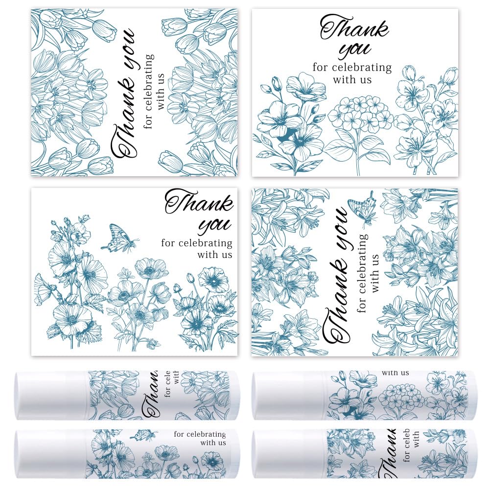 Olycraft 100Pcs Flower Pattern Lip Balm Tag Stickers, Waterproof Adhesive Labels 1.7X2.1