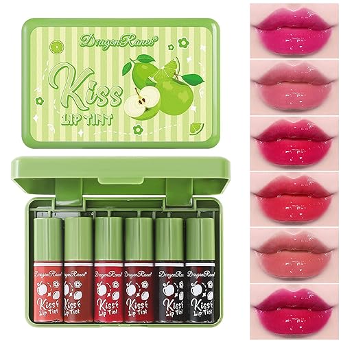 Sulily 6 Colors Mini Liquid Lipstick Set - Korean Moisturizing Lip Tint & Cheek Makeup, 0.17 Fl Oz