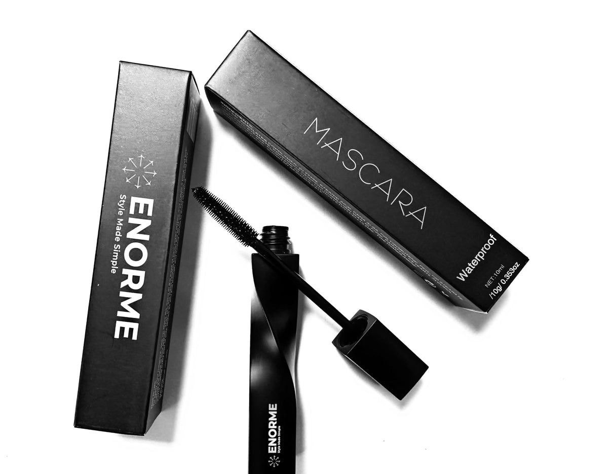 Enorme Black Waterproof Mascara - Volume & Length Liquid Lash Extension For Sensitive Eyes 10Ml