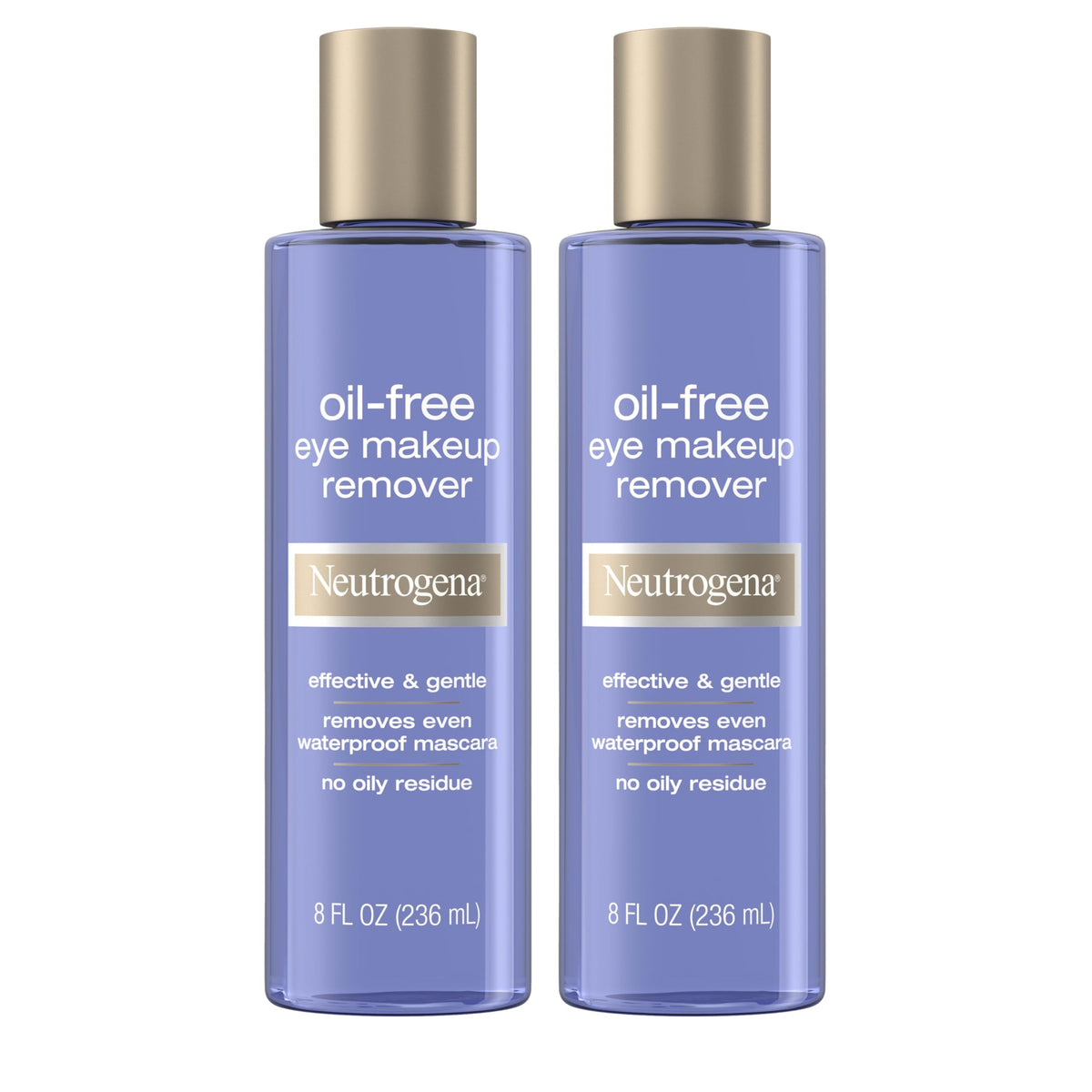 Neutrogena Oil-Free Eye Makeup Remover & Cleanser, 8 Fl Oz, 2 Pack - Gentle For Waterproof Mascara