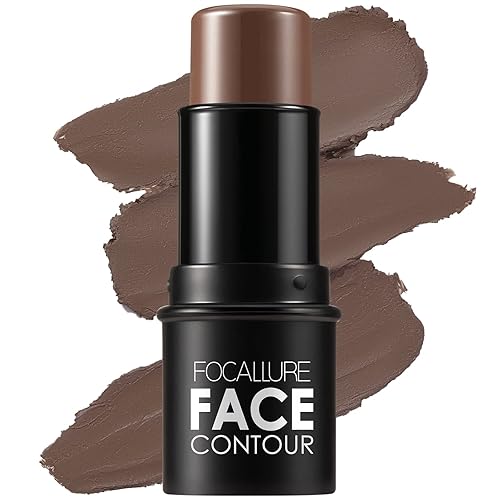 Focallure Matte Bronzer Cream Contour Stick, Buildable Coverage, Long Lasting, Hickory, 0.21 Oz