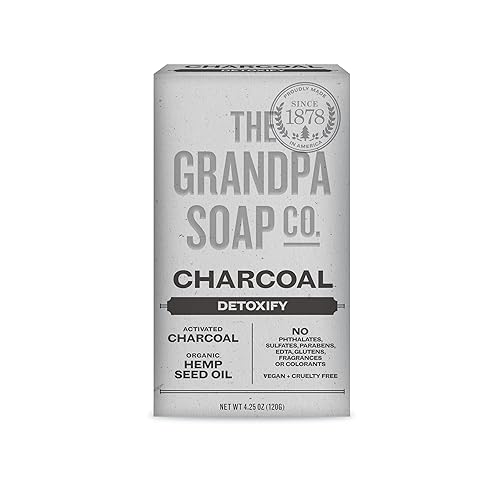 Grandpa'S Charcoal Face & Body Bar Soap, 4.25 Oz - Natural Cleansing & Detoxifying