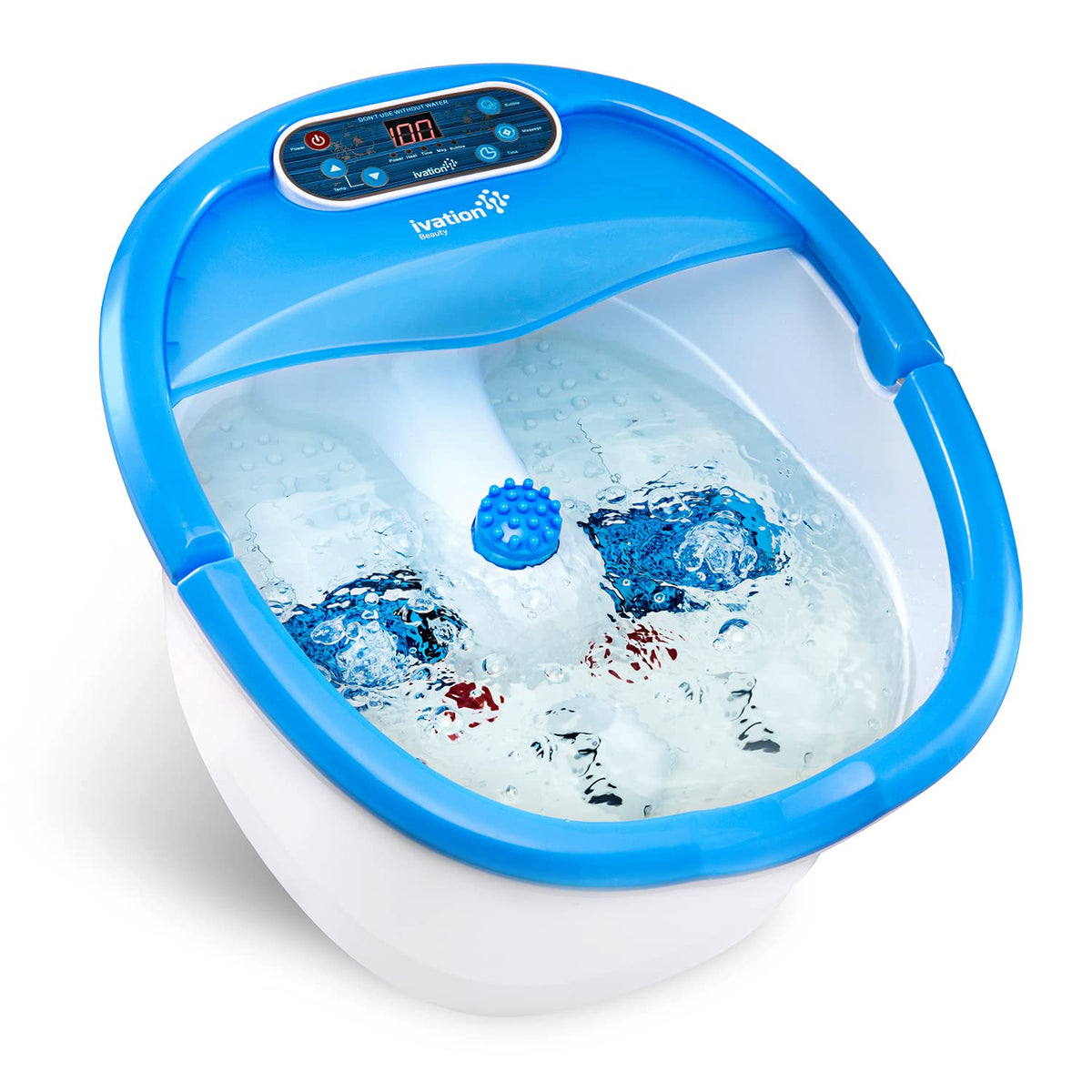 Ivation Heated Foot Spa Massager With Automatic Rollers, Vibration, Bubbles & 3 Attachments