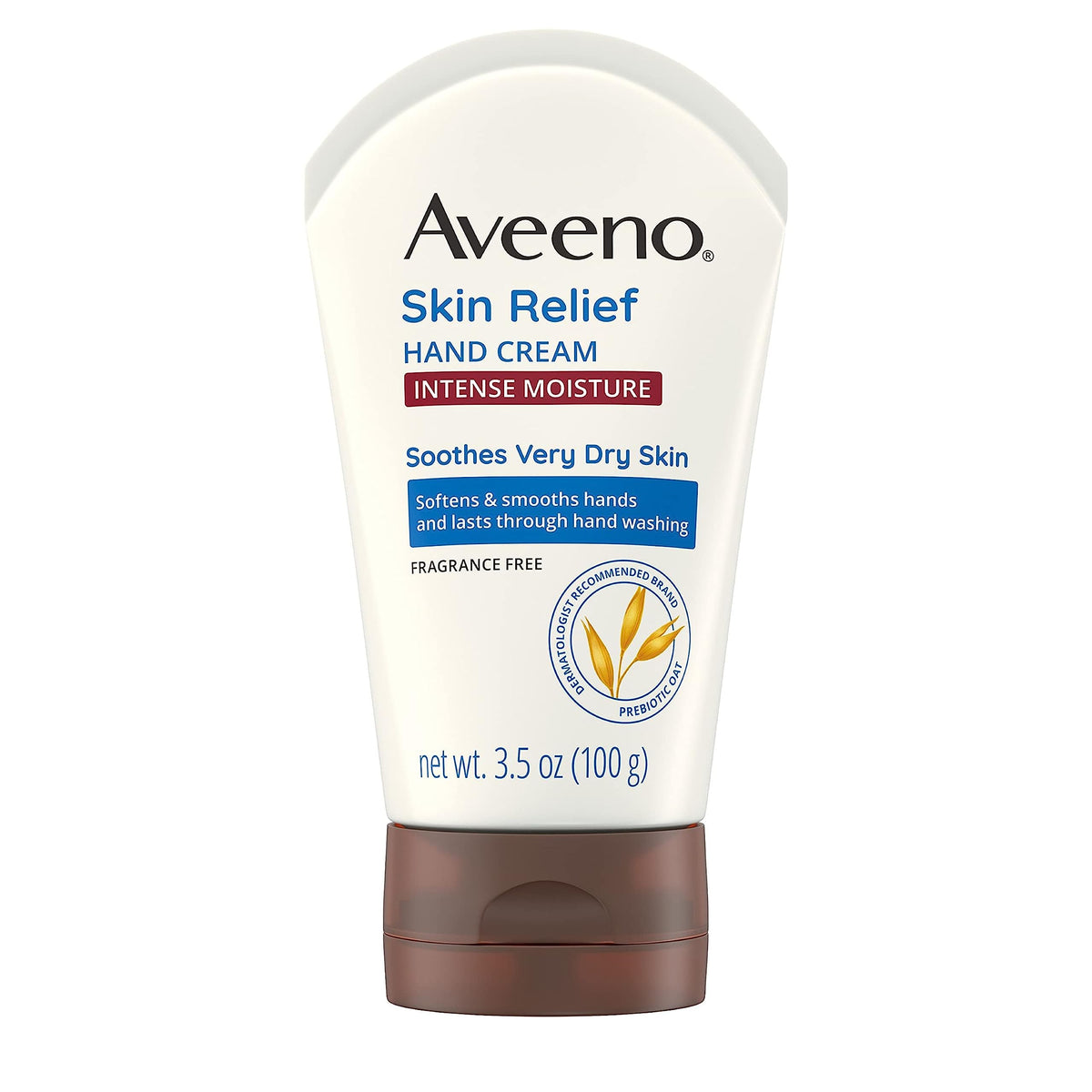 Aveeno Skin Relief Hand Cream, Intense Moisture For Dry Sensitive Skin, Fragrance-Free, 3.5 Oz