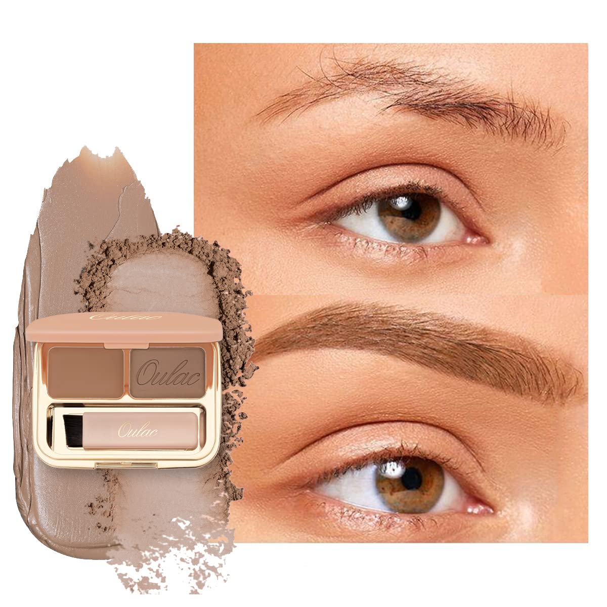 Oulac Waterproof Eyebrow Powder Kit - Long Lasting Pomade & Powder, Golden Blonde, 3.2G