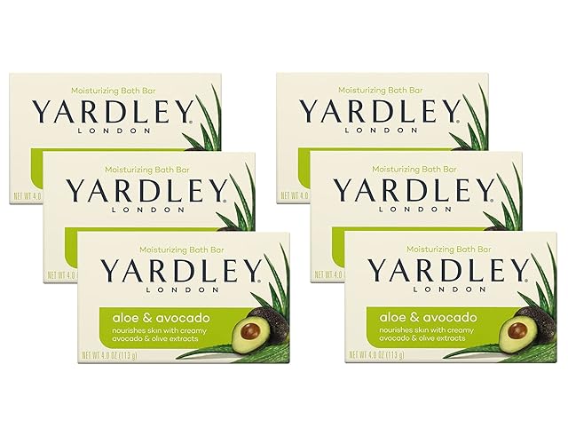 Yardley London Aloe & Avocado Moisturizing Bath Bar 4.0 Oz - Pack Of 6, Green