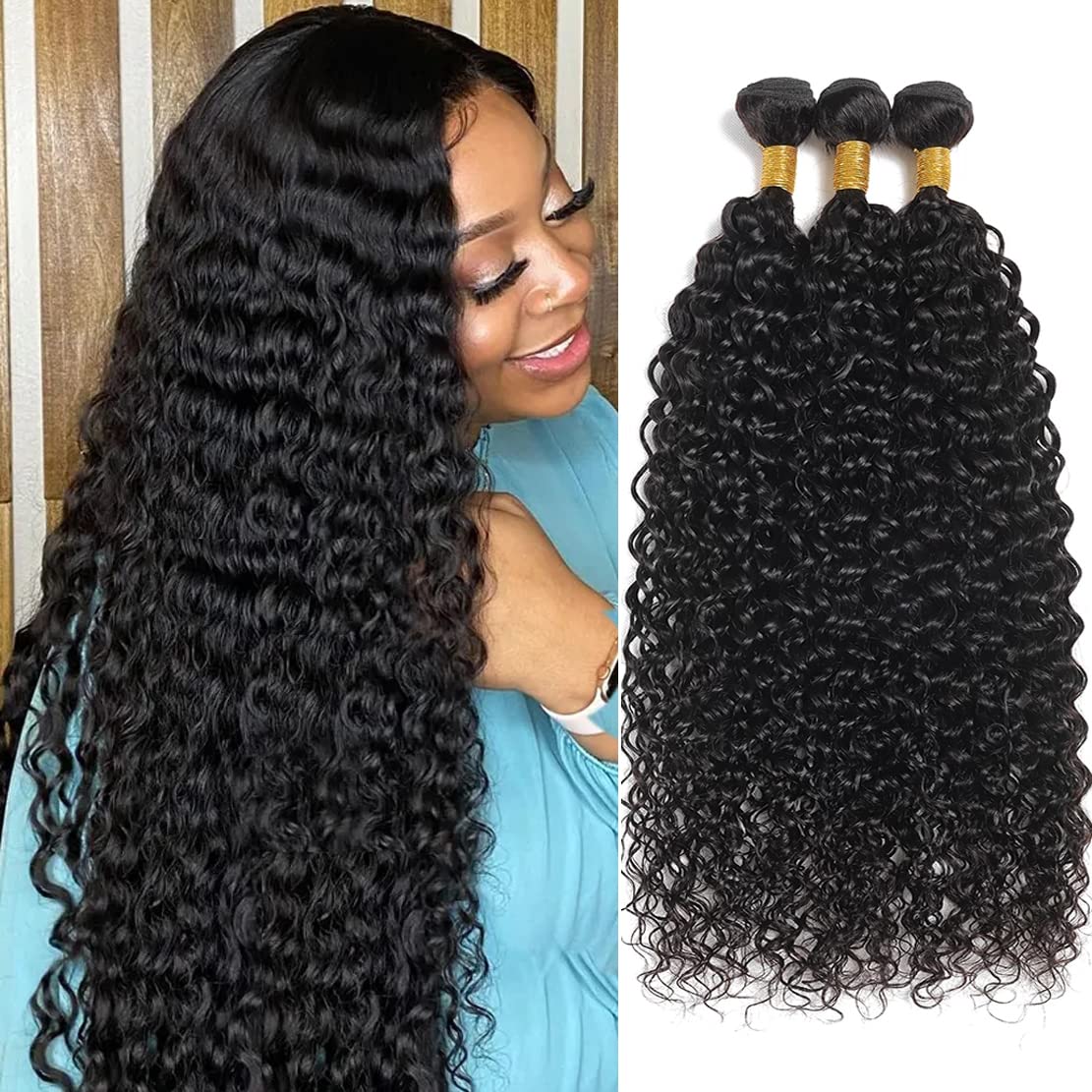 Vallbest Virgin Human Hair 3 Bundles Water Wave 24 26 28 Inch Curly Weave Extensions